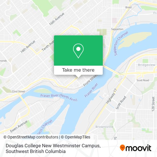 Douglas College New Westminster Campus map