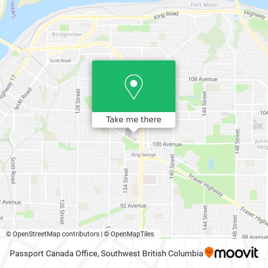 Passport Canada Office map