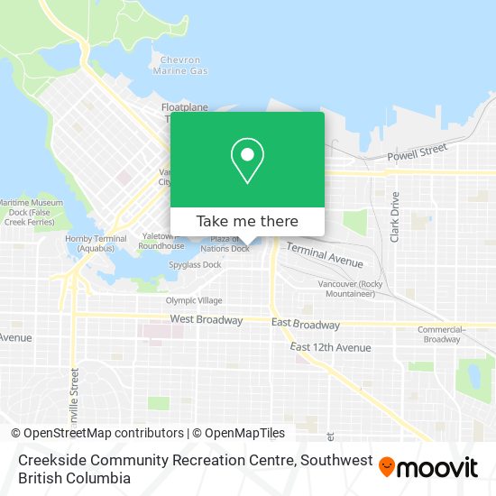 Creekside Community Recreation Centre map