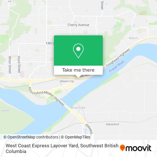 West Coast Express Layover Yard map