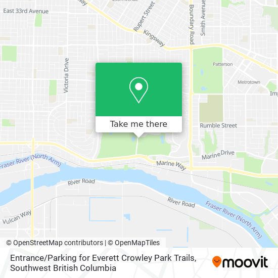 Entrance / Parking for Everett Crowley Park Trails map