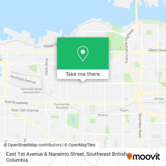 East 1st Avenue & Nanaimo Street map