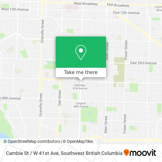 Cambie St / W 41st Ave map