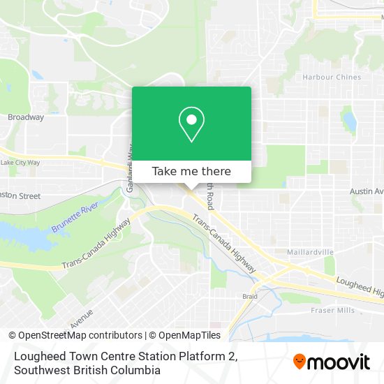 Lougheed Town Centre Station Platform 2 map