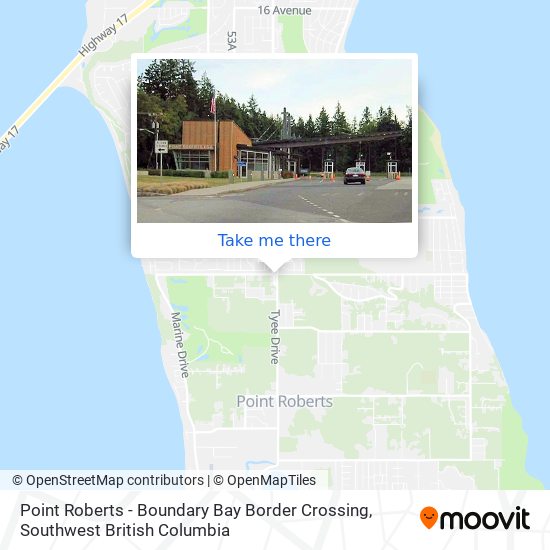 Point Roberts - Boundary Bay Border Crossing map