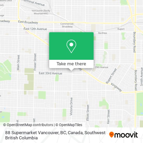 88 Supermarket Vancouver, BC, Canada map