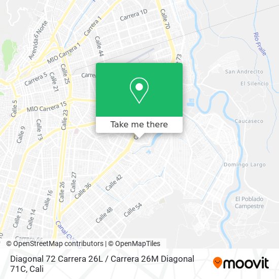 Diagonal 72 Carrera 26L / Carrera 26M Diagonal 71C map