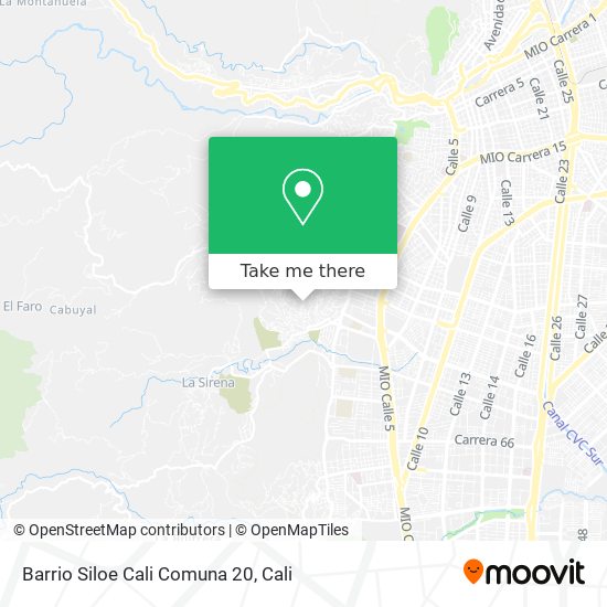 Barrio Siloe Cali Comuna 20 map