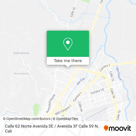 Mapa de Calle 62 Norte Avenida 3E / Avenida 3F Calle 59 N