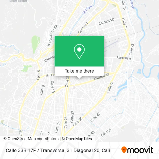 Mapa de Calle 33B 17F / Transversal 31 Diagonal 20