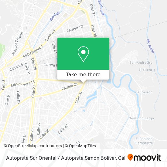 Mapa de Autopista Sur Oriental / Autopista Simón Bolívar