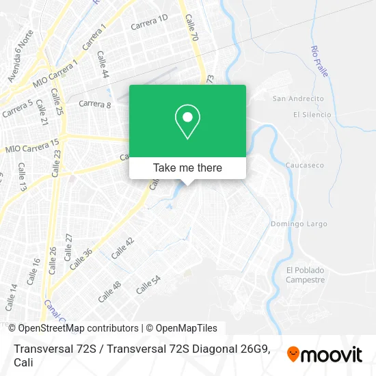 Mapa de Transversal 72S / Transversal 72S Diagonal 26G9