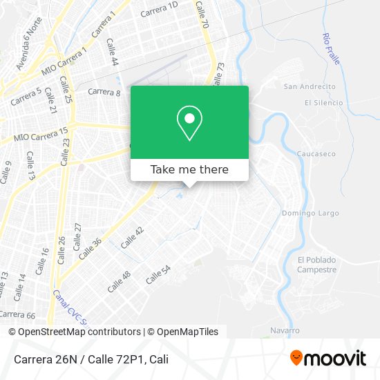 Carrera 26N / Calle 72P1 map