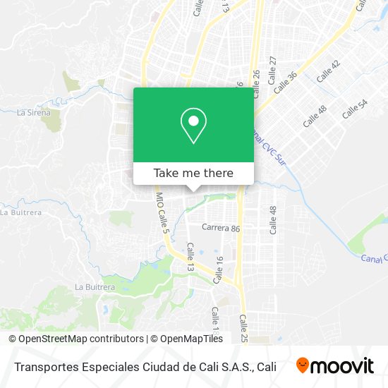 Mapa de Transportes Especiales Ciudad de Cali S.A.S.