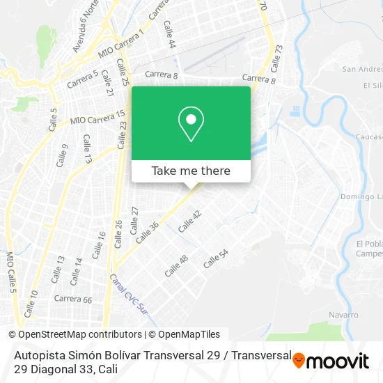 Autopista Simón Bolívar Transversal 29 / Transversal 29 Diagonal 33 map