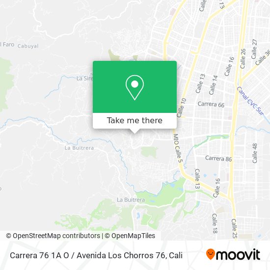 Mapa de Carrera 76 1A O / Avenida Los Chorros 76