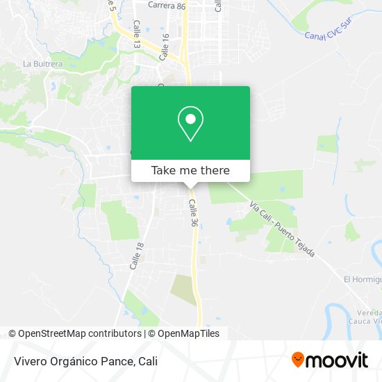 Mapa de Vivero Orgánico Pance