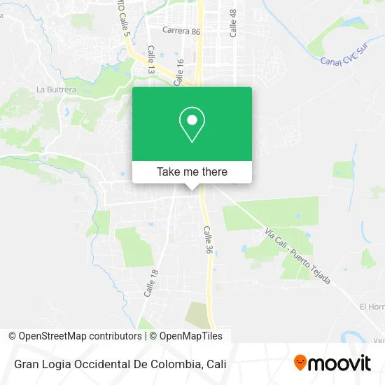 Gran Logia Occidental De Colombia map