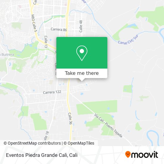 Eventos Piedra Grande Cali map
