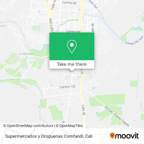 Supermercados y Droguerías Comfandi map