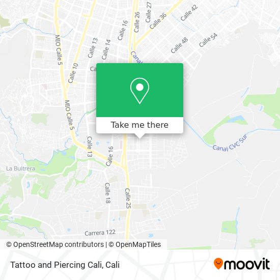 Tattoo and Piercing Cali map