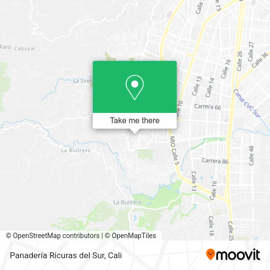 Panadería Ricuras del Sur map