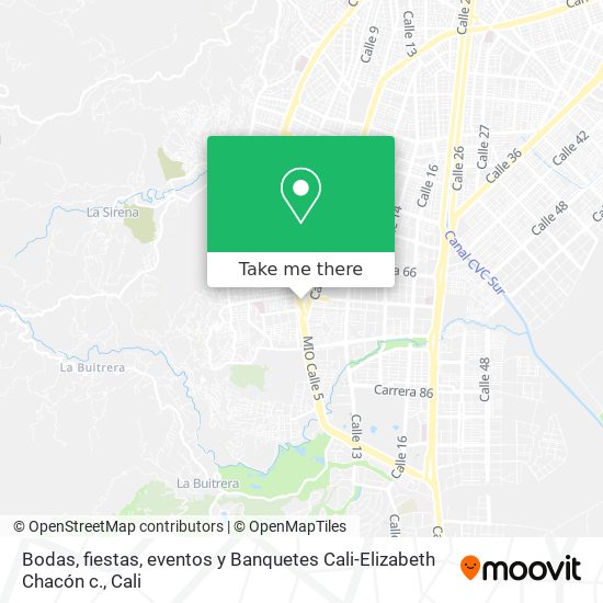 Mapa de Bodas, fiestas, eventos y Banquetes Cali-Elizabeth Chacón c.