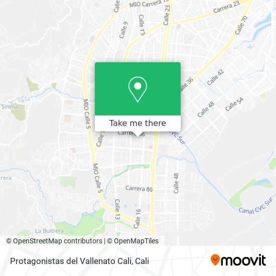 Protagonistas del Vallenato Cali map