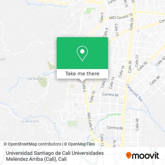Universidad Santiago de Cali Universidades Meléndez Arriba map