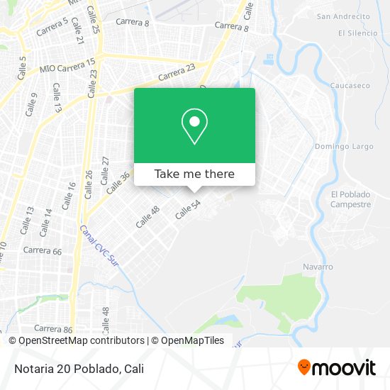 Notaria 20 Poblado map