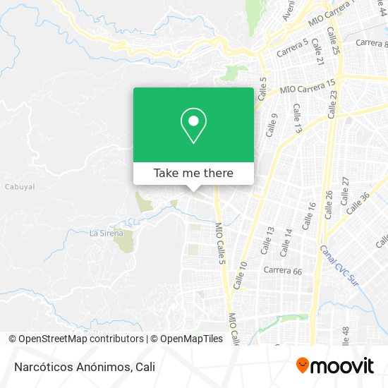 Narcóticos Anónimos map