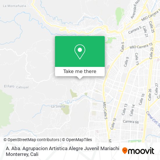 Mapa de A. Aba. Agrupacion Artistica Alegre Juvenil Mariachi Monterrey