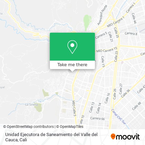 Unidad Ejecutora de Saneamiento del Valle del Cauca map