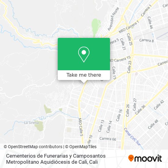 Cementerios de Funerarias y Camposantos Metropolitano Aquidiócesis de Cali map