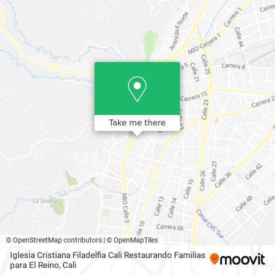 Iglesia Cristiana Filadelfia Cali Restaurando Familias para El Reino map