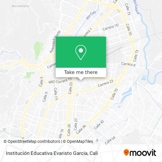 Mapa de Institución Educativa Evaristo García