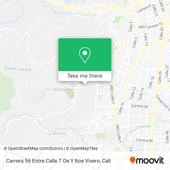 Carrera 56 Entre Calle 7 Oe Y 8oe Vivero map
