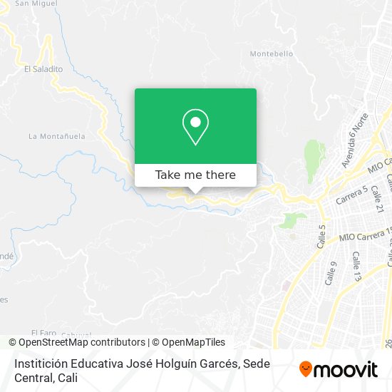 Institición Educativa José Holguín Garcés, Sede Central map