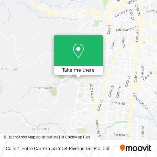 Mapa de Calle 1 Entre Carrera 55 Y 54 Riveras Del Río