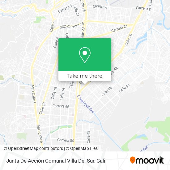Junta De Acción Comunal Villa Del Sur map