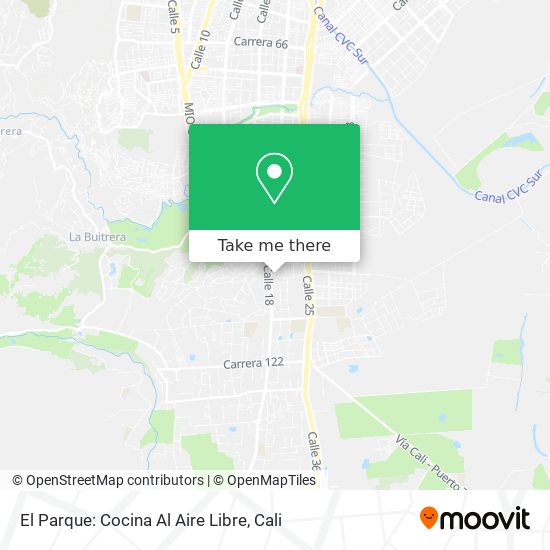 Mapa de El Parque:  Cocina Al Aire Libre