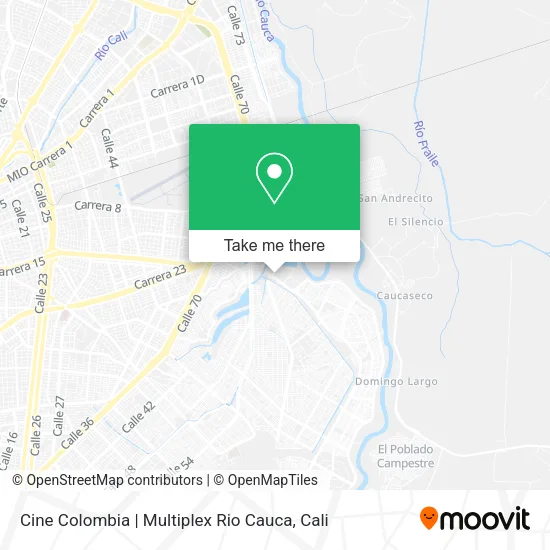 Mapa de Cine Colombia | Multiplex Rio Cauca