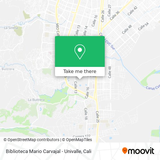 Mapa de Biblioteca Mario Carvajal  - Univalle