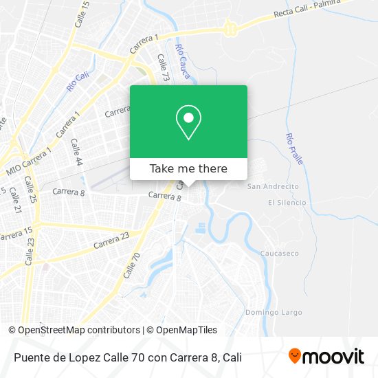 Puente de Lopez Calle 70 con Carrera 8 map