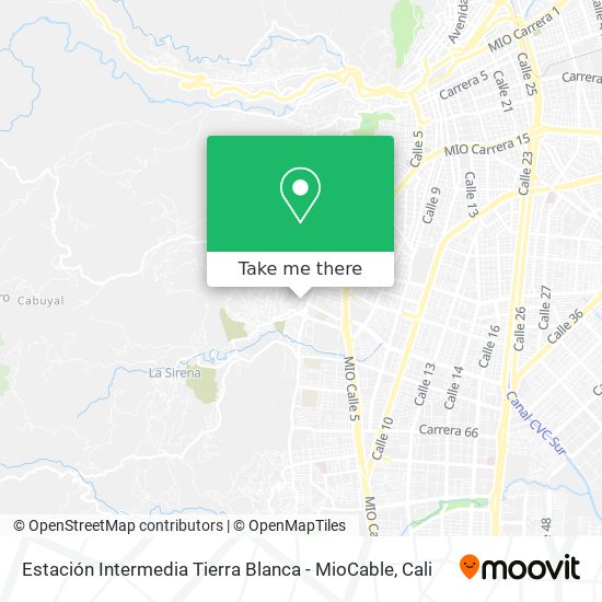Mapa de Estación Intermedia Tierra Blanca - MioCable