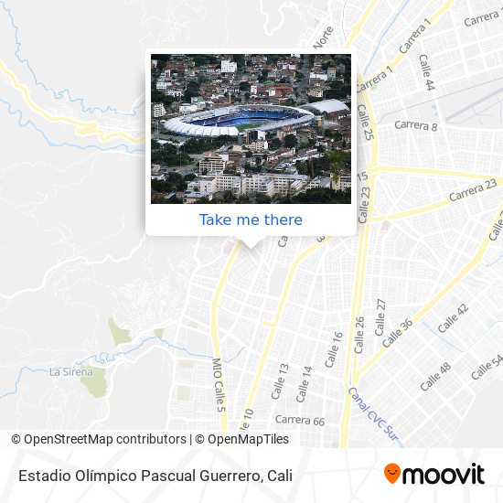 Mapa de Estadio Olímpico Pascual Guerrero