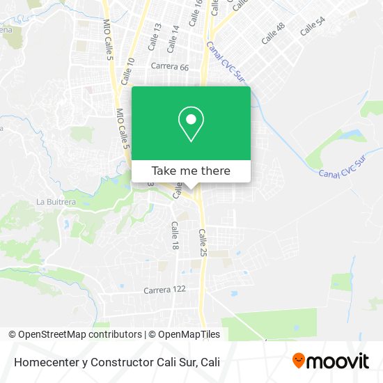 Homecenter y Constructor Cali Sur map