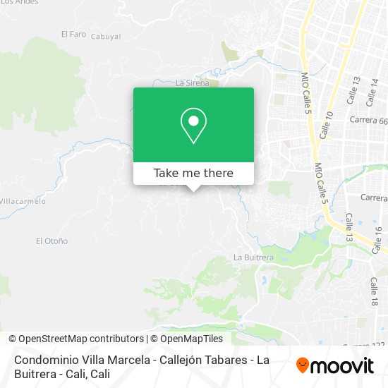 Condominio Villa Marcela - Callejón Tabares - La Buitrera - Cali map