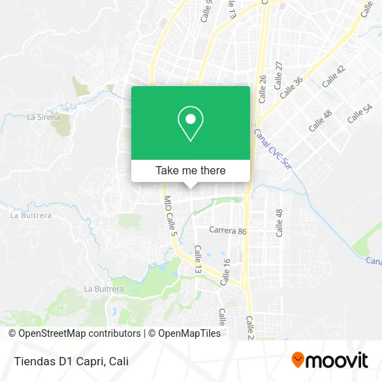 Tiendas D1 Capri map
