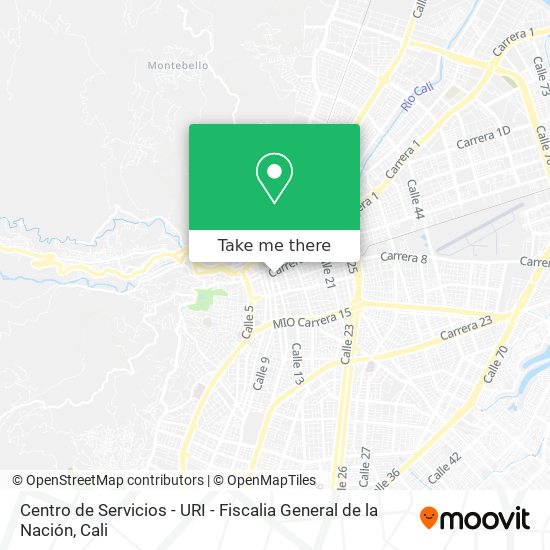 Mapa de Centro de Servicios - URI - Fiscalia General de la Nación